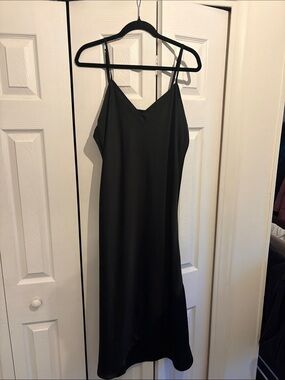 Knix Classic Black Slip Dress with Spaghetti Straps